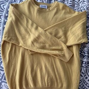 VINTAGE United Colors Of Benetton Mustard Yellow Crewneck Wool Sweater